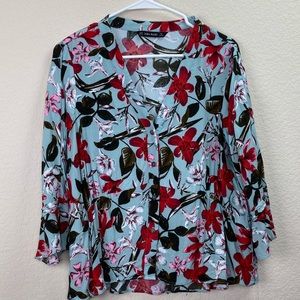 Zara Basic Floral Print Blouse